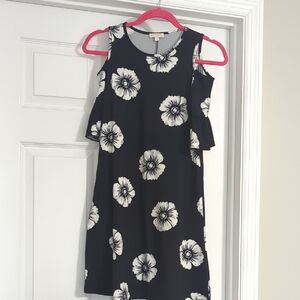 Girls Size 14 Black and White Floral Dress